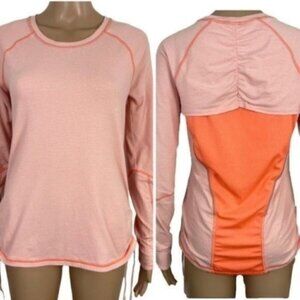LUCY Tech Dashing Stripes Athletic Orange Sherbet Top Size Medium
